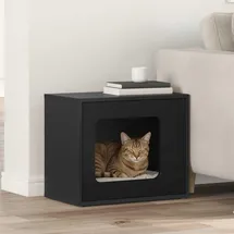 vidaXL Katzenhaus Schwarz 51 x 30 x 42,5 cm Holzwerkstoff
