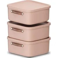 Rotho 3er-Set Aufbewahrungsbox mit Deckel 20l, Kunststoff, 20 39,5