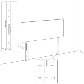 vidaXL Kopfteil mit Ohren Hellgrau 93x16x78/88 cm Stoff