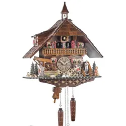 Trenkle -Kuckucksuhr Quarz Laufwerk mit Musik Schwarzwaldhaus 52cm- 4308 QMT HZZG