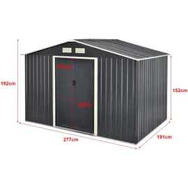 [en.casa] Gartenhaus 2,77 x 1,91 m Dunkelgrau