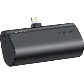 VEGER Powerbank 5 000 mAh mit integriertem Lightning PD QC3.0 3A 20W PlugOn - 5000mAh Build Connector für iPhone