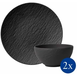 Villeroy & Boch Manufacture Rock Frühstück Set 4-teilig schwarz