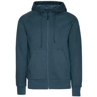 TRIGEMA Sweatjacke "TRIGEMA Sweatjacke mit Kapuze", Herren, Gr. L, blau (jeans, melange), 70% Baumwolle, 30% Polyester, Basic, Sweatjacken
