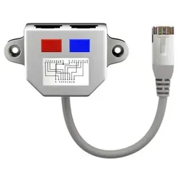 Kabel-Splitter, Y-Adapter, Ethernet + ISDN, geschirmt