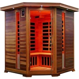 Luxus LED Infrarotsauna Infrarotkabine 150x150x190cm Zedernholz Sauna 4 Pers.