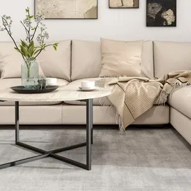 luxuskollektion Runder Couchtisch Schwarz Holz 88 x 44,5 cm