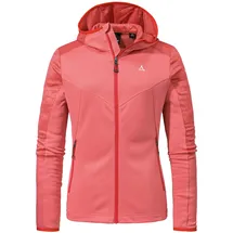 Schöffel Damen Fleece Hoody Svardalen L, schnell trocknende Fleecejacke mit Kapuze, funktionaler Outdoor Hoody, mit Reißverschluss-Taschen und elastischem Saum, clasping rose,