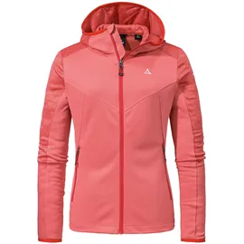 Schöffel Damen Fleece Hoody Svardalen L, schnell trocknende Fleecejacke mit Kapuze, funktionaler Outdoor Hoody, mit Reißverschluss-Taschen und elastischem Saum, clasping rose,