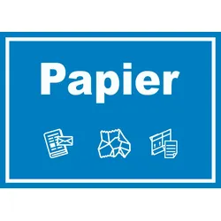 HB-Druck Papier Mülltrennung Schild Text Symbol Karton waagerecht A3 Rückseite selbstklebend