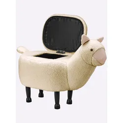 Hocker, weiß, B:78cm H:54cm T:34cm, Hocker, Fußhocker Kinderhocker Hocker mit Stauraum