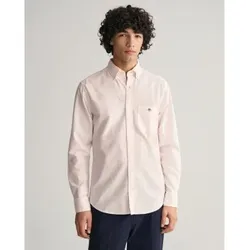 Gant für Herren. 3000230 Regulär geschnittenes Oxford-Hemd in Rosa mit feinen Streifen (M), Lässig, Baumwolle, Klassisch, Langarm