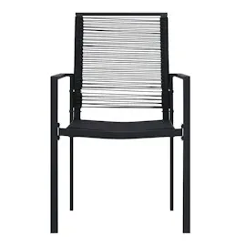 vidaXL Gartenstühle 4 Stk. PVC Rattan Schwarz