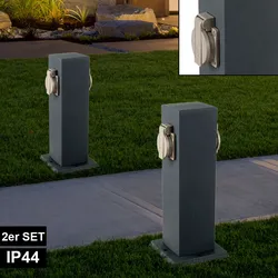 2x 2-fach Steck Dosen Säule Garten Energie Verteiler Terrassen Außen Strom Versorger 8820