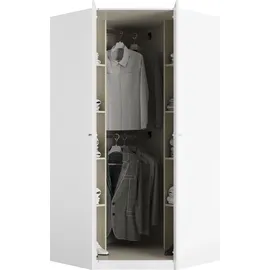 Priess Eckkleiderschrank »Barcelona Kleiderschrank Ecklösung Raumwunder«, in 2 Tiefen Schrank Eckschrank Garderobe weiß