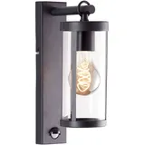 Brilliant Außenwandleuchte Sidney schwarz Glas E27 max. 20W mit Bewegungsmelder ...