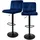 ML-Design Barhocker 2Er Set aus Samt Blau Gepolsterter Barstuhl mit Rückenlehne