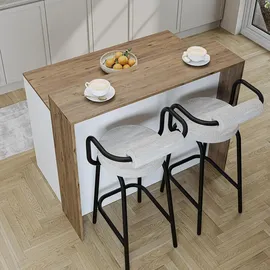 roomart Kücheninsel CORTADO 120 x 0 x 0 cm Braun/Weiß