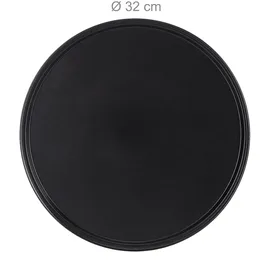 Relaxdays Pizzablech, 2er Set, rund, antihaftbeschichtet, Pizza & Flammkuchen, Carbonstahl, Pizzaform, ca. 1 cm (h) x 32 cm, grau,