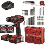 Einhell Akku-Schlagbohrschrauber-Set TE-CD 18/40 Li-i +64tlg. 2 Akkus 18V