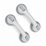 Relaxdays Haltegriff Sauggriff 2er Set für Dusche & Badewanne 70 kg grau/weiß