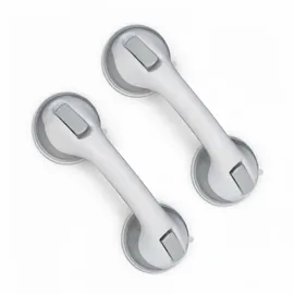 Relaxdays Haltegriff Sauggriff 2er Set für Dusche & Badewanne 70 kg grau/weiß
