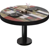 GGM Möbel BML | Bistro Loungetisch | Ø:H 60 x 41 cm | Vintage Bunt / Schwarz