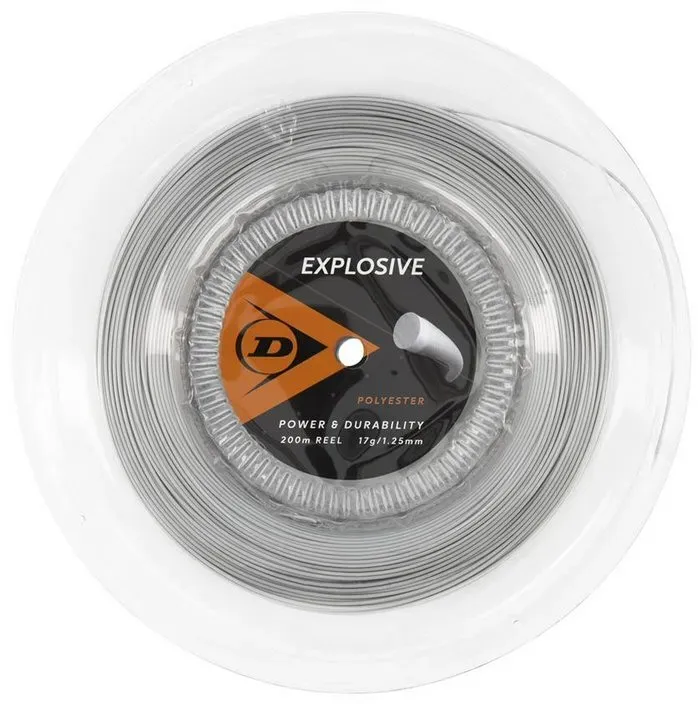 Dunlop Tennissaite Explosive (Haltbarkeit) silber 200m Rolle