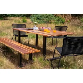 möbelliebling Baumkantentisch Gartentisch 180 x 90 x 75 cm Schwarz