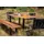 möbelliebling Baumkantentisch Gartentisch 180 x 90 x 75 cm Schwarz