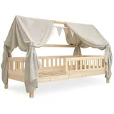 Ehrenkind Ehrenkind® Kinderzimmer-Deko-Set: Betthimmel & Wimpelkette für magische Momente | Oeko-TEX Zertifiziert | Kinderzimmer Deko | Betthimmel Kinderzimmer, 120x200 Beige
