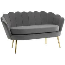 Homcom Sofa zwei-Sitzer, 2er couch, Grau 130 x 63 x 75 cm