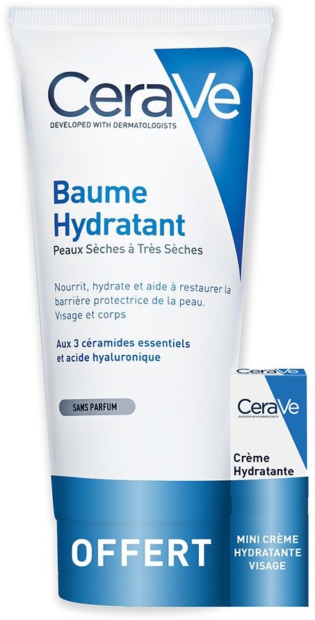 CeraVa Baume Hydratant + Crème Hydratante Visage pour les peaux sèches à très sèches 177 ml baume