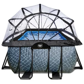 EXIT TOYS Stone Pool 400 x 200 x 122 cm inkl. Sandfilterpumpe + Abdeckung