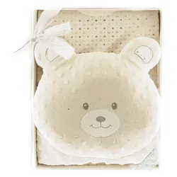 Babydecken-Set mit Bärenkissen Zweilagige Babydecke aus Polyester