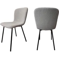 SalesFever Stuhl, 4er Set - Bouclé Optik Hellgrau 368909