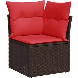 vidaXL Gartensofa-Set mit Kissen, braun, Polyrattan