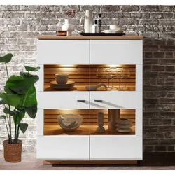 Fresno Highboard weiß eiche
