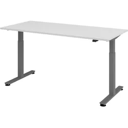 bümö elektrisch höhenverstellbarer Schreibtisch grau 180x80 cm, Gestell: Graphit - Büroschreibtisch höhenverstellbar elektrisch, elektrischer