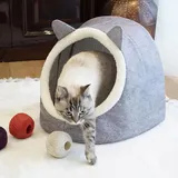 Katzenhöhle Katzenbett Hundehöhle Tierbett Filz faltbar 40×34×35 cm waschbar NEU