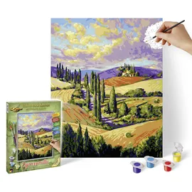 Schipper 609240911 - Malen nach Zahlen, Zypressenallee, 24 x 30 cm