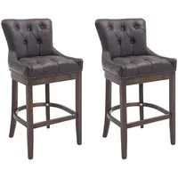 CLP 2er Set Barhocker Lakewood Echtleder braun/antik
