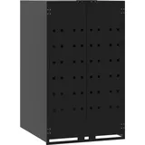 vidaXL Mülltonnenbox für 1 Tonne Schwarz 69x79x117 cm Stahl