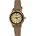 0 Holzgehäuse beige Lederarmband braun