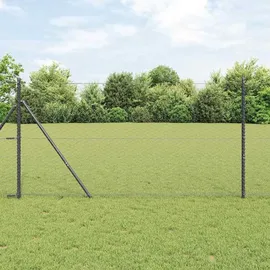 vidaXL Zaunpfosten 25 x 120 cm Grau/Stahl