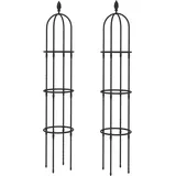 Outsunny Garten Rankhilfe 2er Set 174 cm Obelisk Rankhilfe aus Stahl Abnehmbar Pflanzenstütze Obelisk Rankgitter Höhe Rankgitter Käfige für Kletterpflanzen Rose Gurke Tomate   Aosom