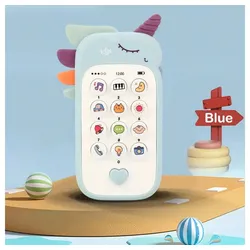 Gontence Lernspielzeug Säuglingsbaby Handyspielzeug Waschbar Musik Frühe Bildung Puzzlespiel blau