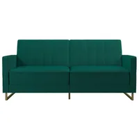 loft24 Schlafsofa Skylar, mit Relaxfunktion, Breite 195 cm, Samtoptik grün