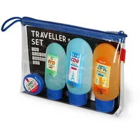 Legami - Reiseset mit 3 Flaschen (2 x 100 ml und 1 x 60 ml), 1 Spatel und 1 Topf (30 ml) gemäß den Flughafenvorschriften, abnehmbare und wasserfeste Etiketten