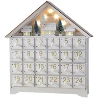 Holz-Adventskalender 2025 mit 24 Schubladen und warmen LED-Lichtern , festlicher Countdown bis Weihnachten
